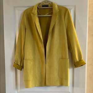 Golden Yellow Open Front Women's Coat